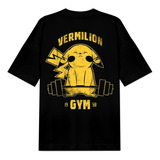 Camisa Gym Oversize Vermilion Gym Pikachu Pokemon Estampada