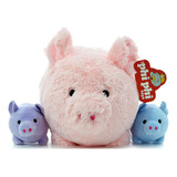 Peluche Chanchito Mama Con 2 Hijitos 25cm Charko 1670