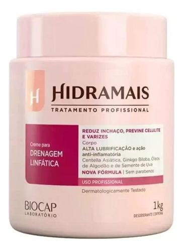 Creme Para Massagem Drenagem Linfática Hidramais 1kg