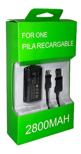 Pila Recarga Y Cable 2.7m Para Control  Xbox One Y Modelo S