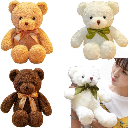 Osos De Peluches Juguetes Niños Regalos Bebe 30cm, Kit 3 Pcs