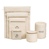 Set De 7 Blanco Malla Bolsa Para Lavar Ropa Lavadora