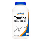 Nutricost Taurine Suplemento Aminoacido 1000mg 400 Capsules Sabor Sin Sabor