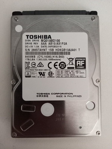 Hd Toshiba 1000gb Mq01abd100 Aaa Ab10/ax1p2a Sata 2.5