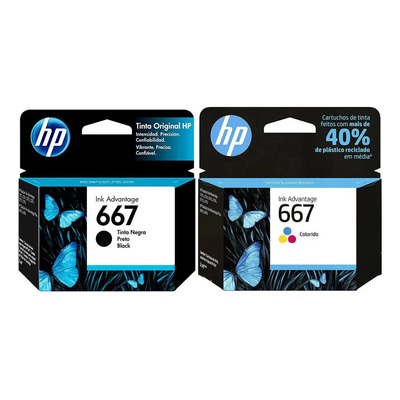 Cartucho De Tinta Hp 667 Kit Preto E Colorido | Frete grátis