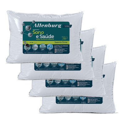 4 Travesseiros Suporte Firme Sono E Saude Altenburg 50x70