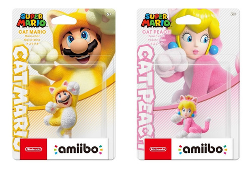 Amiibo Cat Mario E Cat Peach Super Mario 3d World Switch