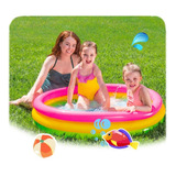 Pileta Inflable Bebes Sunset Glow Vinilo 114x25cm 131l Intex