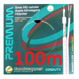 Cabo Coaxial Bipolar 5mm Câmera Hd Db 100m 80% Cftv Condutti