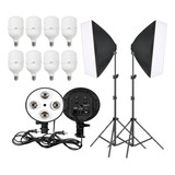 Kit 2 Softbox Soquete E27 Quadruplo 50 X 70 + 2 Tripé 2m Led