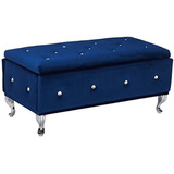 Reyes Brand Furniture Terciopelo Azul Copetudo Tapizado De A