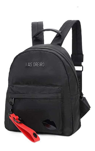 Mochila Oreiro Urbana 21799 Moda Llavero Decorativo Color Negro Diseño De La Tela Liso