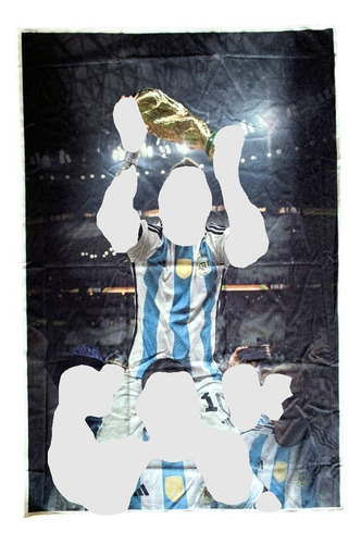 Toallon Afa Argentina Campeon 3 Estrellas Messi Qatar 2023