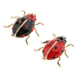 2pcs Joaninha Bug Inseto Broche Pin Mulheres Jóias