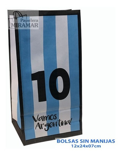 25 Bolsitas Futbol Argentina Papel Cumple Candy Bar Souvenir