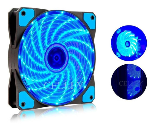 Cooler P/ Gabinete E Cpu Led Azul Super Silencioso 1500 Rpm