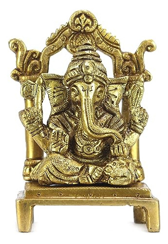 Escultura Latón Dios Hindú Ganesha, Ganpati Bappa