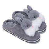 Chinelo Pantufa Coelho Infantil Forrado Pelos Solo Borracha 