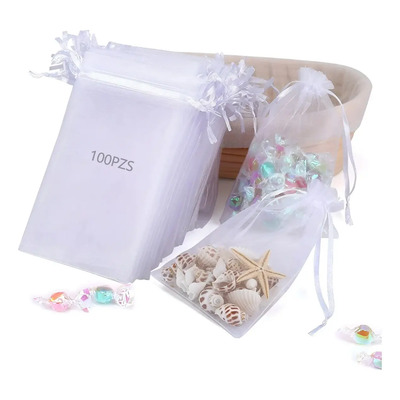 100pz Bolsas De Regalo De Organza De Cordón 10x15cm | MercadoLibre