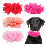 Jpgdn Collar Para Perro Flores Grandes 4.9 Pulgadas Rosa Cro