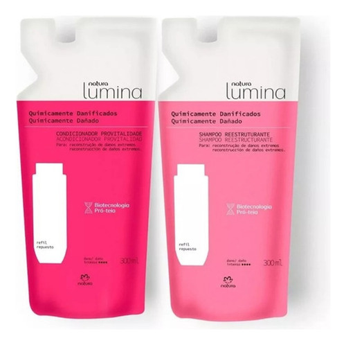 Kits Repuesto Para Cabello Químicamente Dañado 300ml. Natura