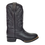 Botas Wrangler Originales Vaqueras Negras De Piel Redondas