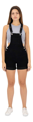 Overol Short  Britos Jeans Mujer Mezclilla Negro 024968