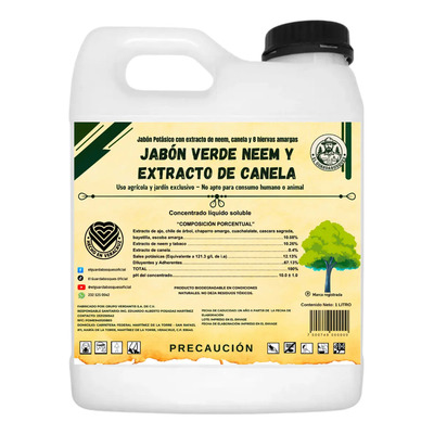 Jabón Potásico Neem Canela Insecticida Fungicida Organico 1l | Meses sin interés