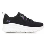 Tenis Skechers  Bobs Negro 117382 Dama Comodo Ligero Gym