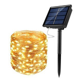 Guirnalda 200 Led Alambre Hada Led Boda 20mts Calido Solar