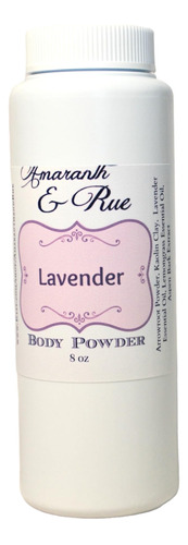 Polvo De Cuerpo De Lavanda Natural 8 Oz Amaranth & Rue