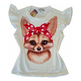 Blusa Camiseta Infantil Menina Raposa/raposinha Bloguerinha
