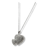 Cadena Dije Dos Corazones Plata 925