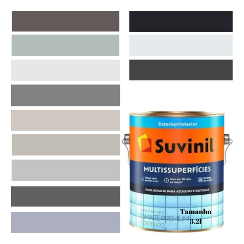 Tinta Epóxi Base Água Cinza Suvinil Multisuperficie 3,2l