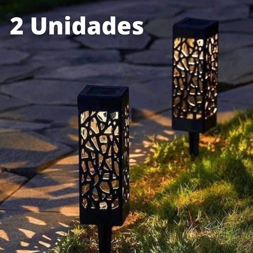 Estacas Solares Led X2 Unidades Cuadradas