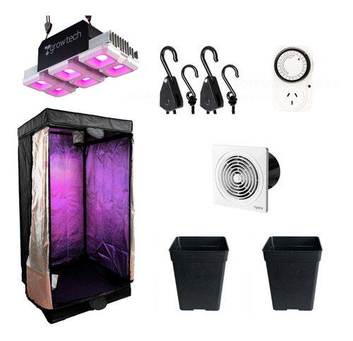 Kit Super Completo Indoor Carpa 80x80 + Led Growtech 300w