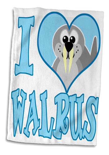  Toalha De Desenho Animado 3d Rose I Heart Love Walrus, 15 X