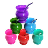 Set Mate Plástico Térmico Bombilla Colores Surtidos X 10 Un