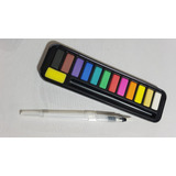 Pack Acuarela 12 Colores  7 Pincel Brush Agua