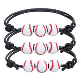 3 Pulseras Beisbol Unisex Deporte Suerte Amistad B782