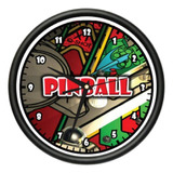 Pinball Reloj De Pared Máquina Juegos Sala De Juegos Arcada 