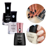 Kit 2 Esmaltes Risque Diamond Gel + Top Coat Fixador 