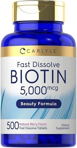 Carlyle | Biotin | 5000mcg | 500 Fast Dissolve Tablets