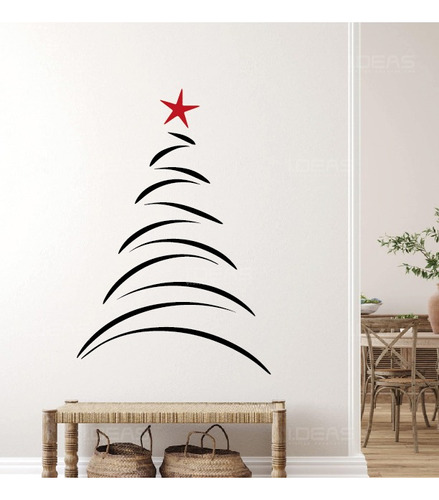 Vinilo Decorativo Arbol De Navidad Sticker De Pared Calcomania 115x170cm