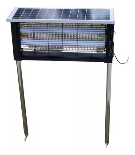 Lampara Mata Zancudos Mosquitos Uv Led +panel Solar Y Base