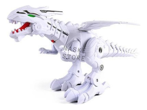 Dinosaurio Dragon Rex Robot Transformer Ruge Luz Sonido Pila Color Blanco Personaje T Rex Metalico