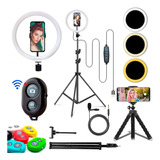 Kit Youtuber Tripé Celular Ring Light Microfone Lapela