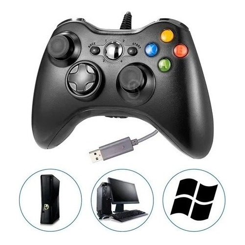 Controle Para Xbox 360 Computador Com Fio Joystick Gamer 