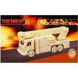 Desconcertado Fuego Motor 3d Puzzle De Madera Natural.