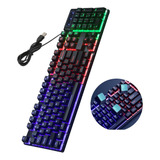 Teclado Gamer Qwerty H600 Negro Iluminacion Rgb 104 Llaves